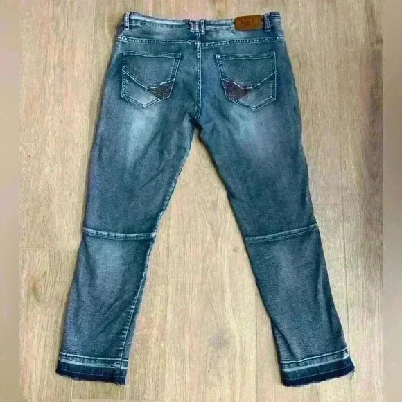 RawX Jeans Mens 36x30 Standard Y2K Denim Jeans Frayed Edge Decorative Stitch - Picture 2 of 14